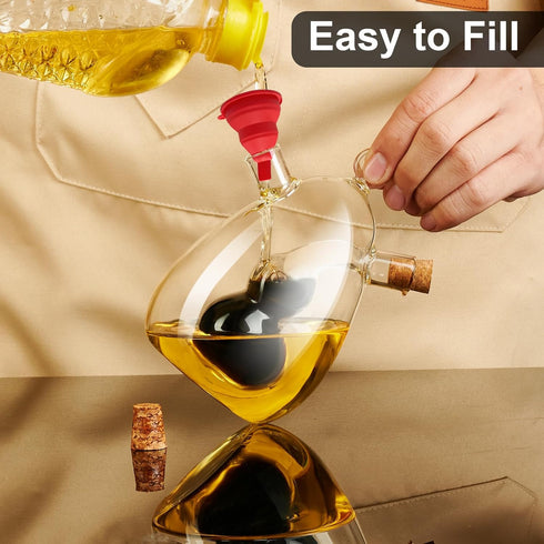 2 1, 12OZ PARACITY Oil and Vinegar Dispenser Bottle in Olive Oil Dispenser Bottle for Kitchen with Cork Stoppers
