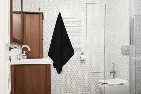 Pack 6 24" 50", 100% Large Bath Towels of x Cotton Terry Soft, Quick-Dry & Highly Absorbent Black Towels for Bathroom
