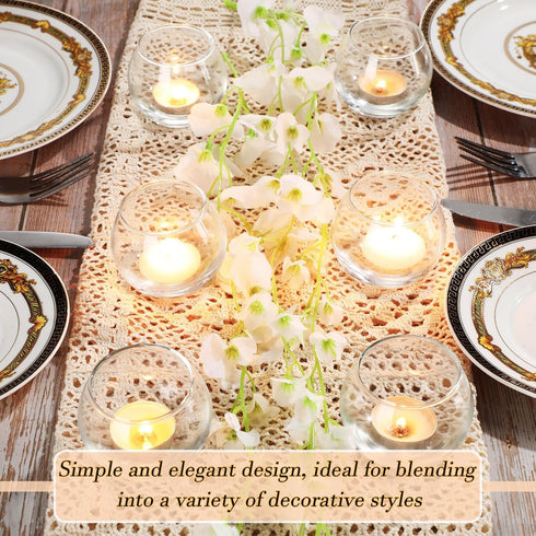 48 Ziliny Pcs Clear Glass Votive Candle Holders Bulk Tealight Candle Holders Wedding Table Centerpiece Decor Vase