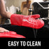 Ultra Heat Resistant BPA-Free Silicone Oven Mitts up to 500°F - Canyon Red Long Pot Holders with Cotton Liner 13.7