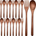 Patelai Wooden Spoons Forks Set, Reusable Flatware Tableware Set, Handmade Natural Cutlery (16 Pieces)