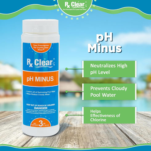 Swimming 6 Rx Clear Pool pH Minus | pH Decreaser and Alkalinity Reducer | Granular Sodium Bisulfate | Quickly Correct