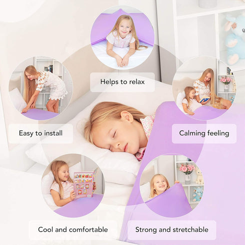 Sensory Compression Blanket | Spandex Bed Sheet for Kids & Adults | Deep Relaxing Feeling, Release Oxytocin | Helps