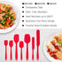 Silicone Spatula Set of 7, P&P CHEF Heat-Resistant Rubber Utensils for Non-Stick Cooking, Baking, Mixing, Red