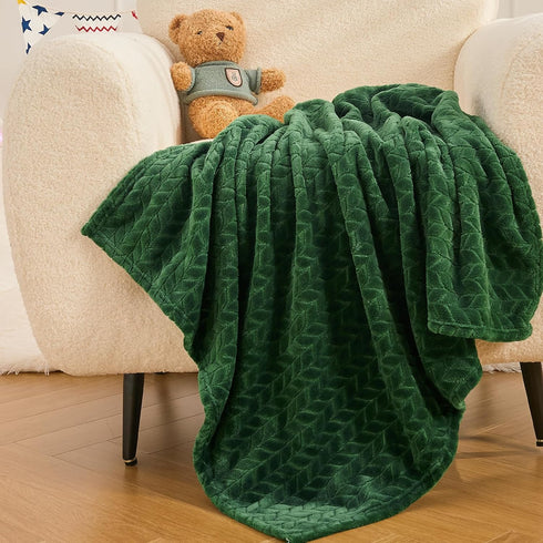 30x40 inches InHand Fleece Baby Blanket, Super Soft Swaddle Blanket, Plush Fuzzy Warm Green Throw Blanket, Newborn
