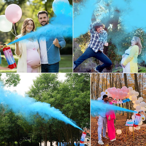 2 Packs, 2.3ib QIYVLOS Giant Gender Reveal Fire Extinguisher Gender Reveal Ideas, Baby Boy Reveal Party Ideas