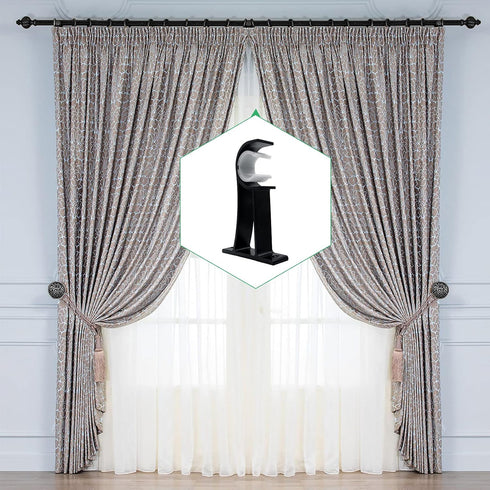TOKPLNU Black Curtain Rod Bracket, 6 Pack Heavy Duty Holders for 1 Inch Drapery Rods, Wall Hanging Brackets