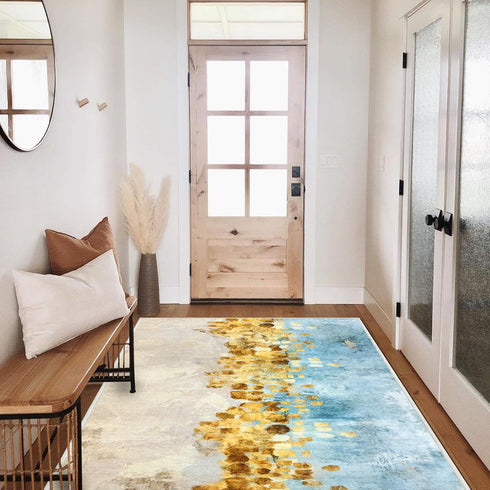 Runner Rug Washable 2x6 FT, Non Slip Abstract Carpet for Bedroom Kitchen Hallway Entryway Bathroom