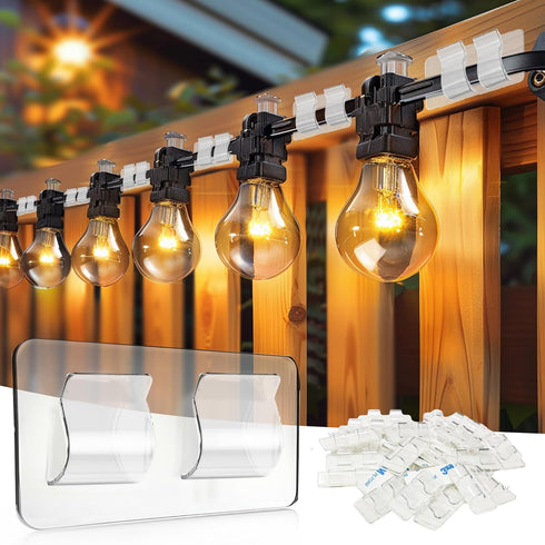 TW SHINE Hooks for Outdoor String Lights Clips, 30 Pack Heavy Duty