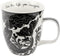 Karma Gifts 16 oz Black and White Boho Mug, Mermaid, Cute Ceramic Coffee Mug