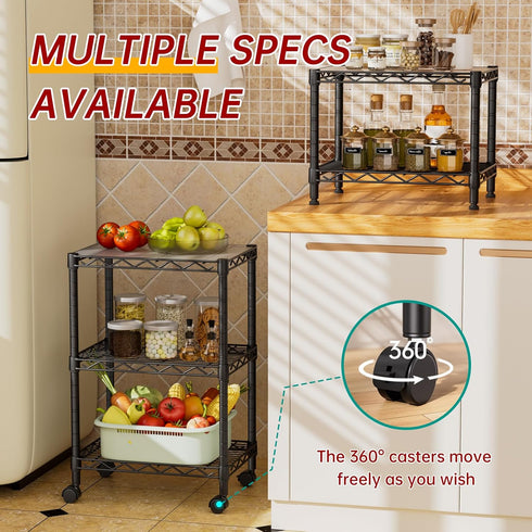 3 12" 18" 30" Golpart Tier Adjustable Storage Shelves Heavy Duty Metal Utility Shelf Wire Shelving Unit Organizer Rack