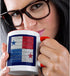 3dRose National Flag of Panama Mug - Painted onto a Brick Wall, 11 oz, Red