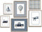 6Pcs Vintage Transportation Nursery Wall Art Navy Blue Hot Air Balloon Biplane