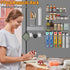 Magnetic Spice Rack for Refrigerator, 7 Pack Metal Magnetic Shelf, Moveable Storage Organizer, Spice Organizer, Hook