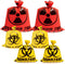 CNhoqc Halloween Lawn Trash Bags - 6Pcs Zombie Warning Reusable Waste Bags with