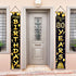 80th Birthday Party Banner Decorations for Women Men, Black Gold Cheers to 80 Years Birthday Supplies