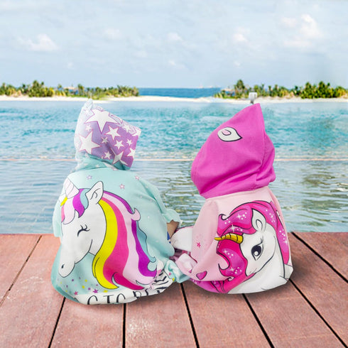 4 10 30x30 growell Hooded Kids Beach Towels - Toddler Bath Towel Girls Boys Swim Cover-ups for Ages to Kids Pool Towels