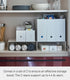 Yamazaki Home Cabinet Bottom Shelf Storage Organizer, Set of 2 Dish Riser, White, Steel, One Size