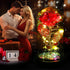 Childom Birthday Gifts for Women, Light Up Rose in Glass Dome, Colorful Red Flowers for Christmas, Anniversary, Birthday