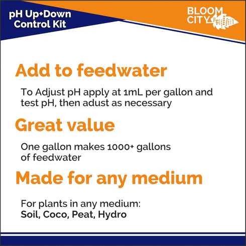 1 64 oz Bloom City Professional pH Up + Down Control Kit for Optimal Nutrient Uptake (Two Quart Bottles) Total