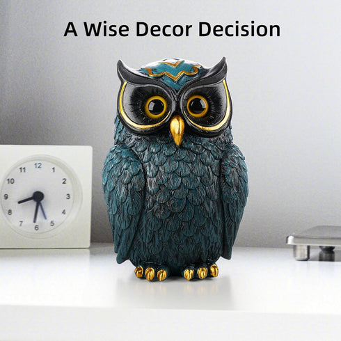 Buildopia Owl Figurine, Resin Animal Sculpture Statue for Home Decor, Bookshelf, Bedroom, Living Room, Office & Table