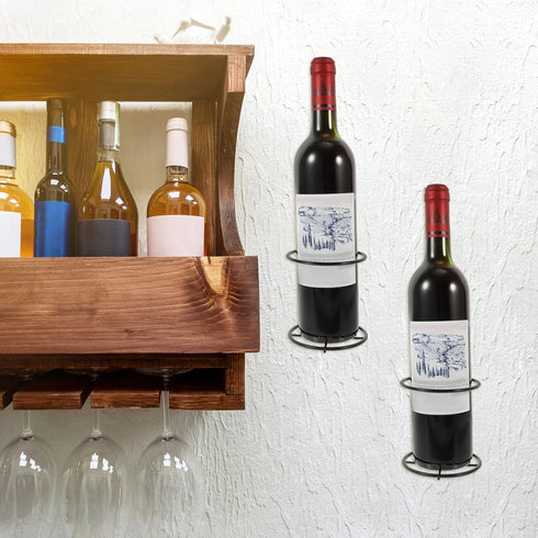 LIFKOME 2Pcs Wall Mounted Wine Rack, Red Wine Display Holder for Kitchen Pantry, Bar, Wine Cellar