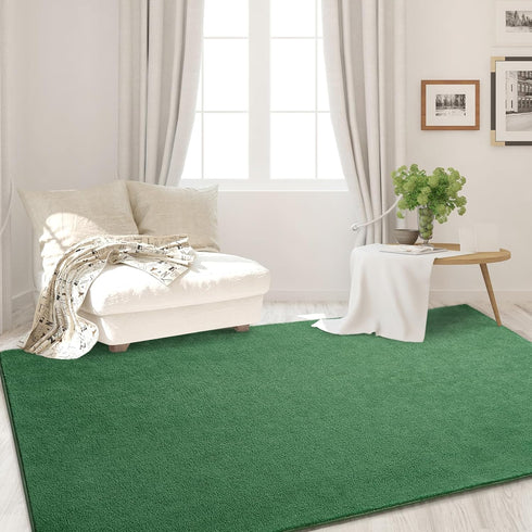 5x8 FlyDOIT Area Rugs for Bedroom Living Room, Green Super Soft Comfy Thickened Memory-Foam Indoor Carpets, Modern