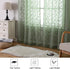 Leia 72 Inch Sheer Curtains Sage Green Panels Set of 2, Double Rod Pocket Window Living Room Curtain with Leaves, Light