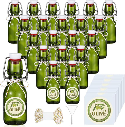 Queekay 20 Pack Mini Swing Top Glass Bottles for Vanilla Extract Homemade