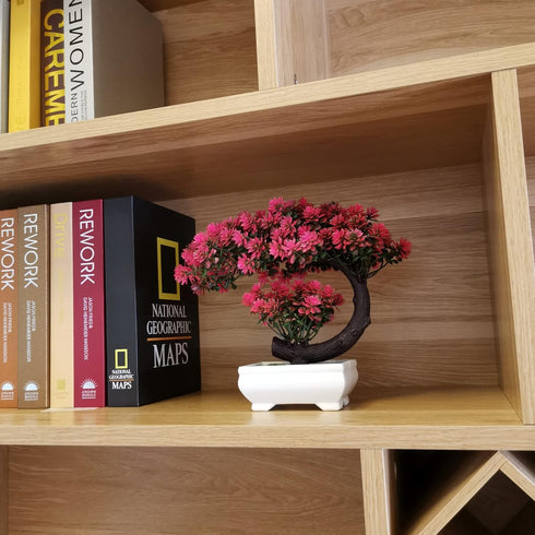 8.5" Fake Plants Small Artificial Bonsai Tree for Home Decor Living Room Bathroom Bookshelf Entryway Table Wall Shelf