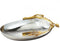 Golden Vine Hammered Stainless Steel Nut Bowl/Dish, Silver/Gold, 6.25" x 4.25"