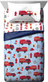 4 Set Set Jay Franco Trend Collector Go Fire Truck Go Piece Toddler Bed - Includes Comforter & Sheet - Super Soft Fade