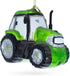 Rustic Green Tractor Blown Glass Christmas Ornament