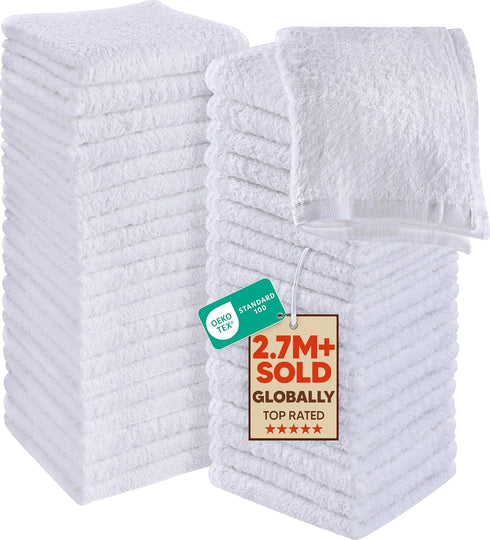 Utopia Towels 60 Pack Cotton Washcloths Set, 100% Ring Spun Cotton, Premium