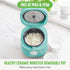 GreenLife 4-Cup Digital Rice Cooker, PFAS & PFOA-Free, Removable Ceramic Pot, Touch-screen, Turquoise