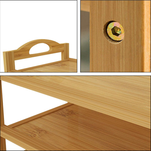 3-Tier UDEAR Bamboo Shoe Rack Shoe Storage Organizer Entryway Shoe Shelf