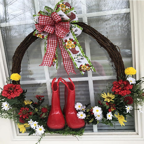 12" Natural Grapevine Wreath DIY Crafts for Christmas Door Hanging, Holiday Festival Wedding Decoration