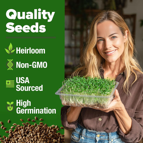 118,200 16oz Pack HOME GROWN Premium Sprouting Seeds Mix - Microgreens Seeds for Indoor Growing - Non-GMO Broccoli