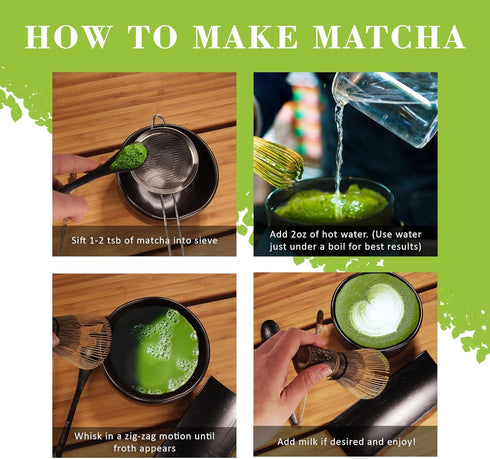 BambooMN Japanese Matcha Whisk Chasen - Traditional Handcurled 100 Tate Utensil - Natural Golden Brown - 1 Piece