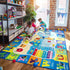 4x6 Playroom Rugs for Kids Washable, Educational and Fun Playmat with ABC Alphabet Animals Shapes Colors, Non-Slip Play