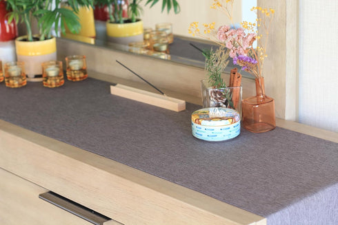 Akutana 48 inch, Grey Table Runner Gray Dresser Scarf, Waterproof Coffee Table Runner, Outdoor Small Dining Table