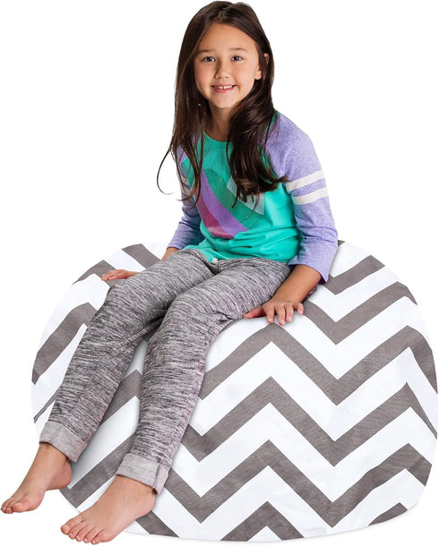 X-Large-48 Posh Creations Stuffable Kids Stuffed Animal Storage Bean Bag Chair Cover - Childrens Toy Organizer
