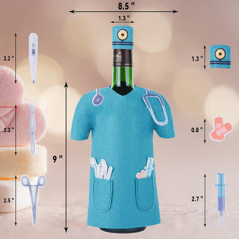 Nurse Gifts - Cool Christmas Gifts for Nurses, Wine Bottle Nurse Coat, Doctor Nurse Wine Bag for Celebrations