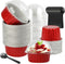 BAKINGPAK 50PCS Mini Aluminum Pans with Lids, 4OZ Baking Cups, Disposable Ramekins, Red Mini Cake Pans for Birthday