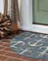 Unique Loom 2' 7" x 4' 1" Outdoor Coastal Area Rug - Ahoy, Hearth Blue/Ivory