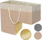 Stair Basket with Handle for Stairs, 16" Step Storage Laundry Basket for Toys, Clothes, Books, Tools, Anti-slip (Beige)