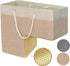 Stair Basket with Handle for Stairs, 16" Step Storage Laundry Basket for Toys, Clothes, Books, Tools, Anti-slip (Beige)
