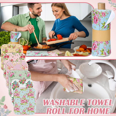 Noveread 36 Pack 9.84x11.81in (Countryside Reusable Cleaning Cloths Washable Cotton Kitchen Dish Towels for Home Party