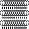 44pcs Rustproof Curtain Rings with Clips Hooks, 1.5 inch Matte Metal Stainless Steel Drapery Rings for Tension Rods,