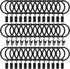 44pcs Rustproof Curtain Rings with Clips Hooks, 1.5 inch Matte Metal Stainless Steel Drapery Rings for Tension Rods,